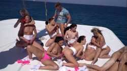 Russian girls hardcore orgy on the boat