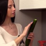 Russian real teen Veronica Snezna in the kitchen amateur solo